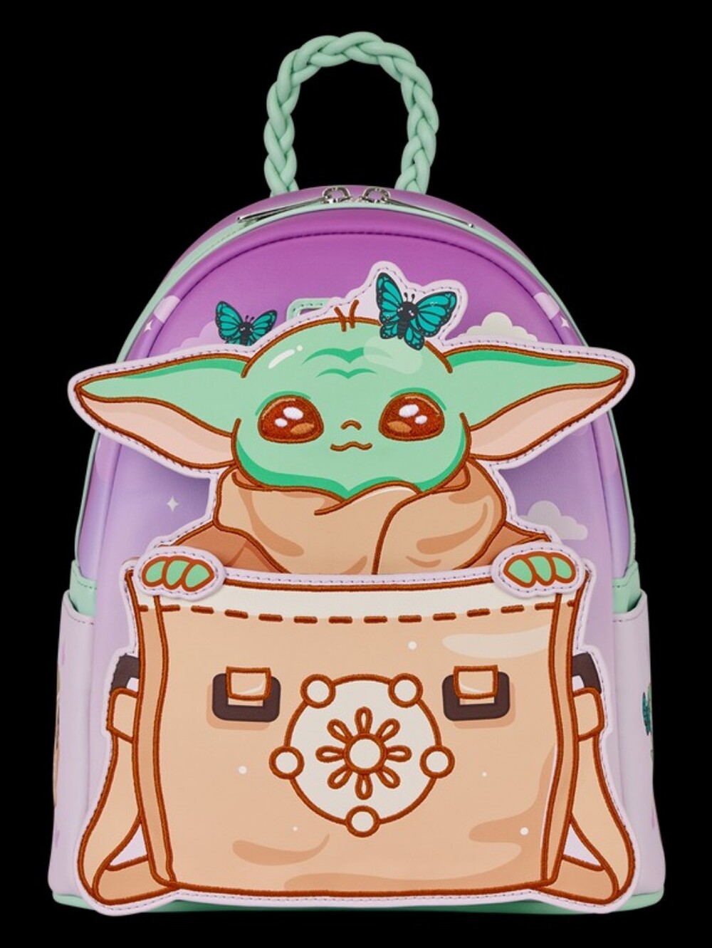 NWT Star Wars The Mandalorian Grogu Butterfly Loungefly Backpack - Picture 8 of 9